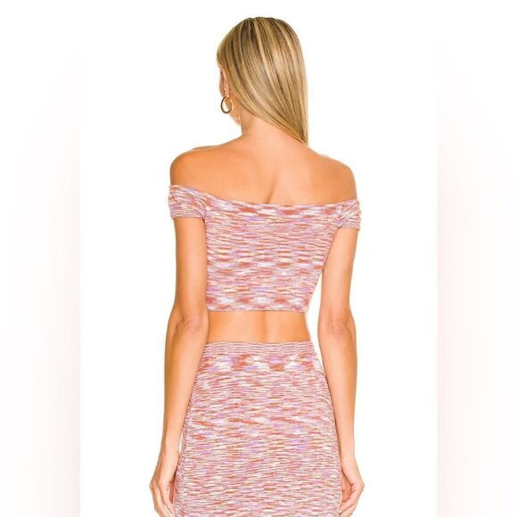 House Of Harlow X Revolve Sonia Off Shoulder Crop in Purple Spacedye - Picture 3 of 5